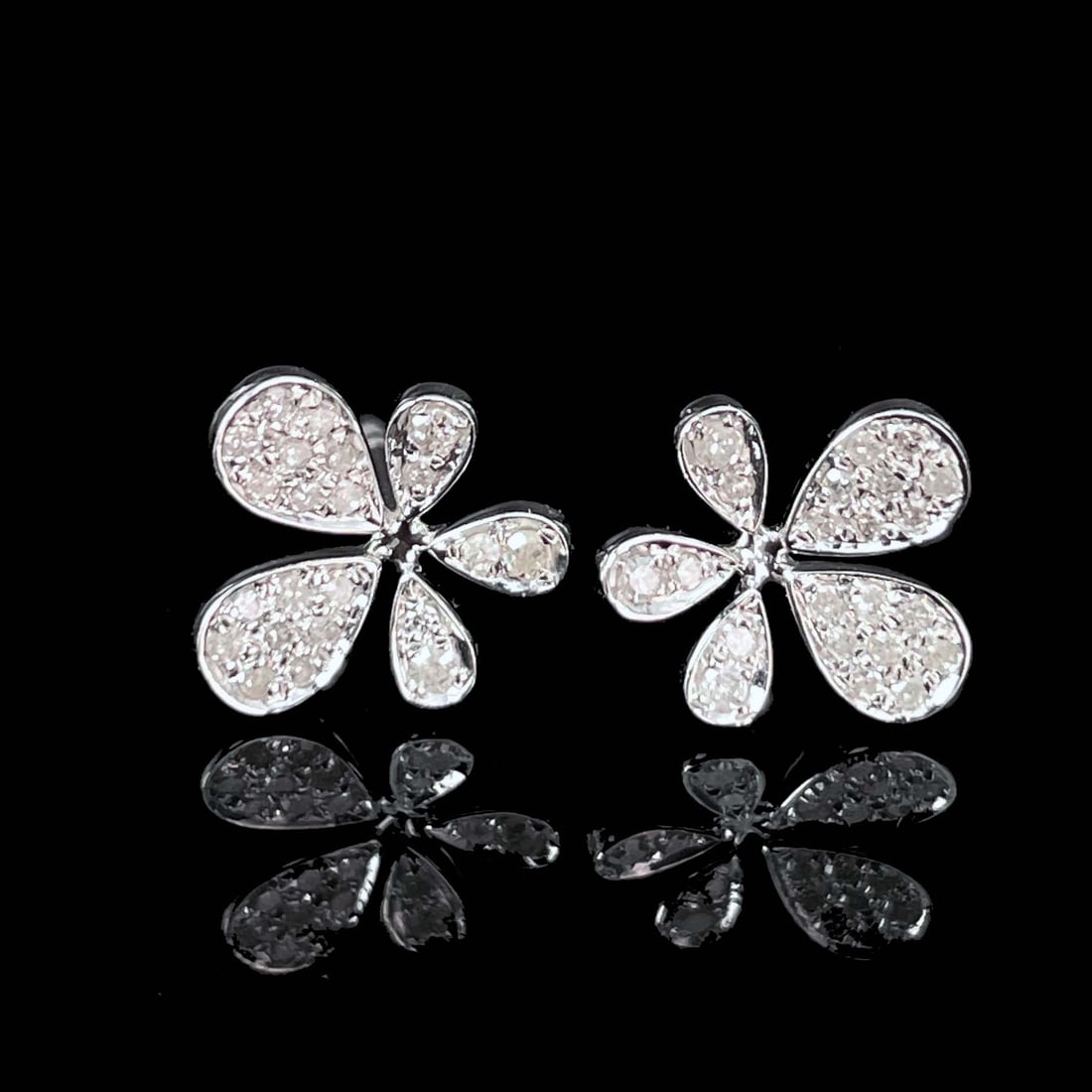 14k Gold 0.40 Ct Natural H Diamond Earrings - 5