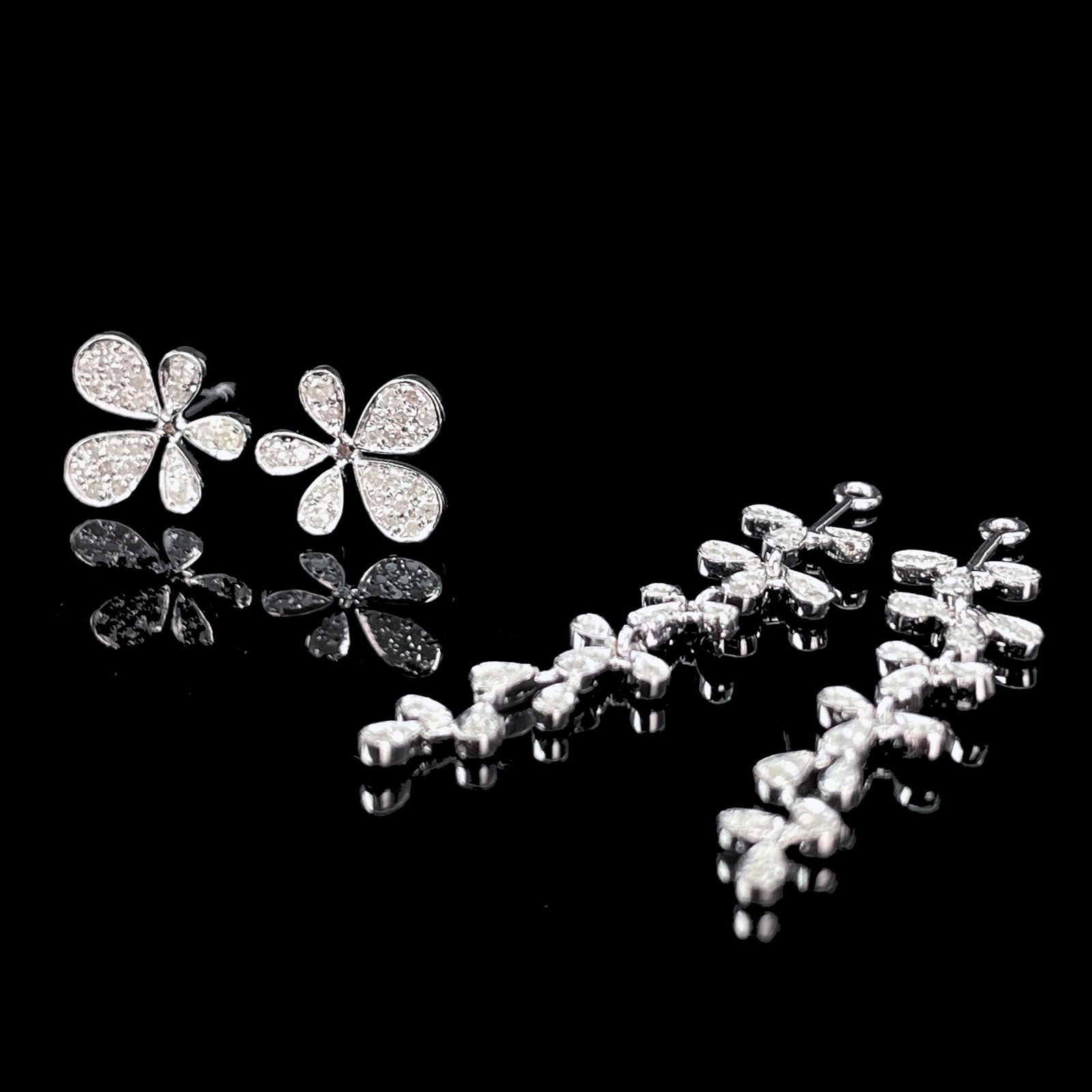 14k Gold 0.40 Ct Natural H Diamond Earrings - 6