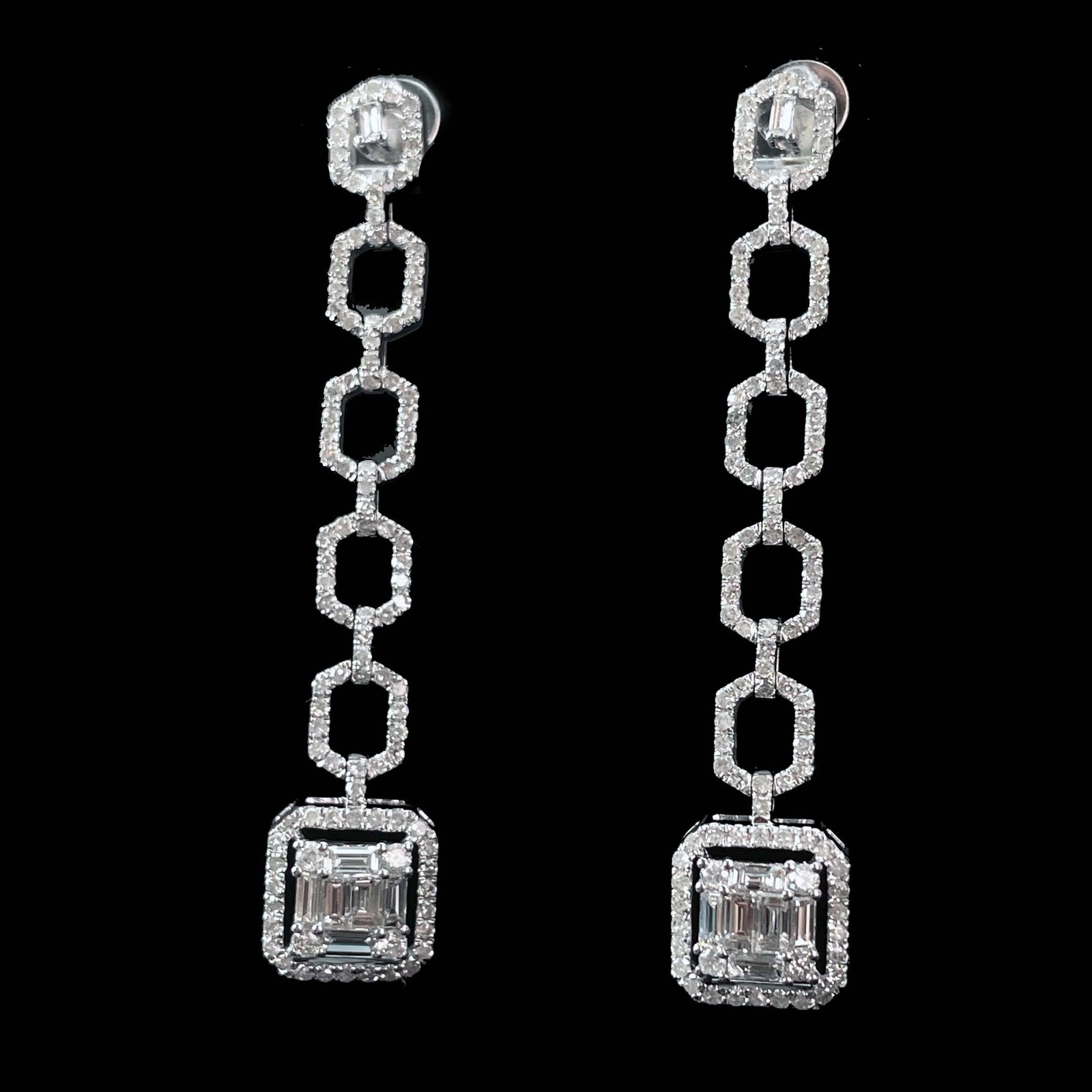14k Gold 0.80 Ct Natural H Diamond Earrings - 2