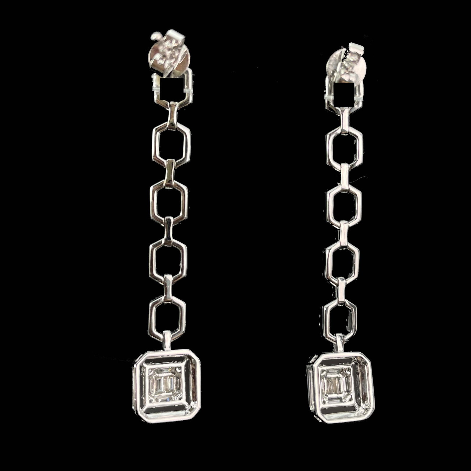 14k Gold 0.80 Ct Natural H Diamond Earrings - 4