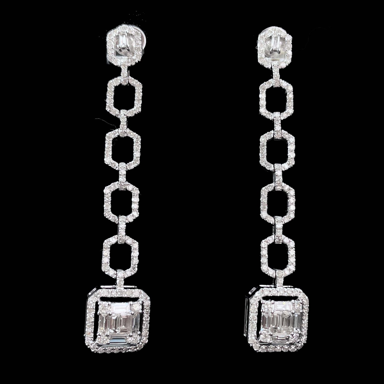 14k Gold 0.80 Ct Natural H Diamond Earrings - 5
