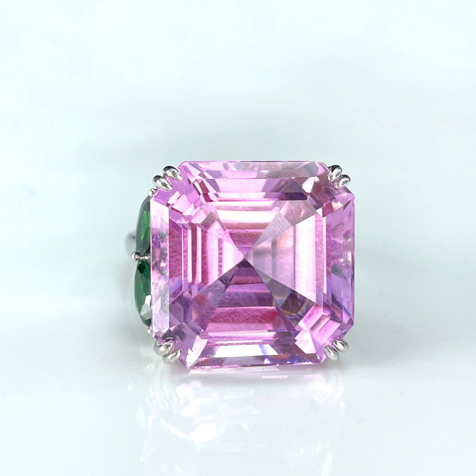 14k Gold 27.2 Ct Natural Kunzite Ring - 4