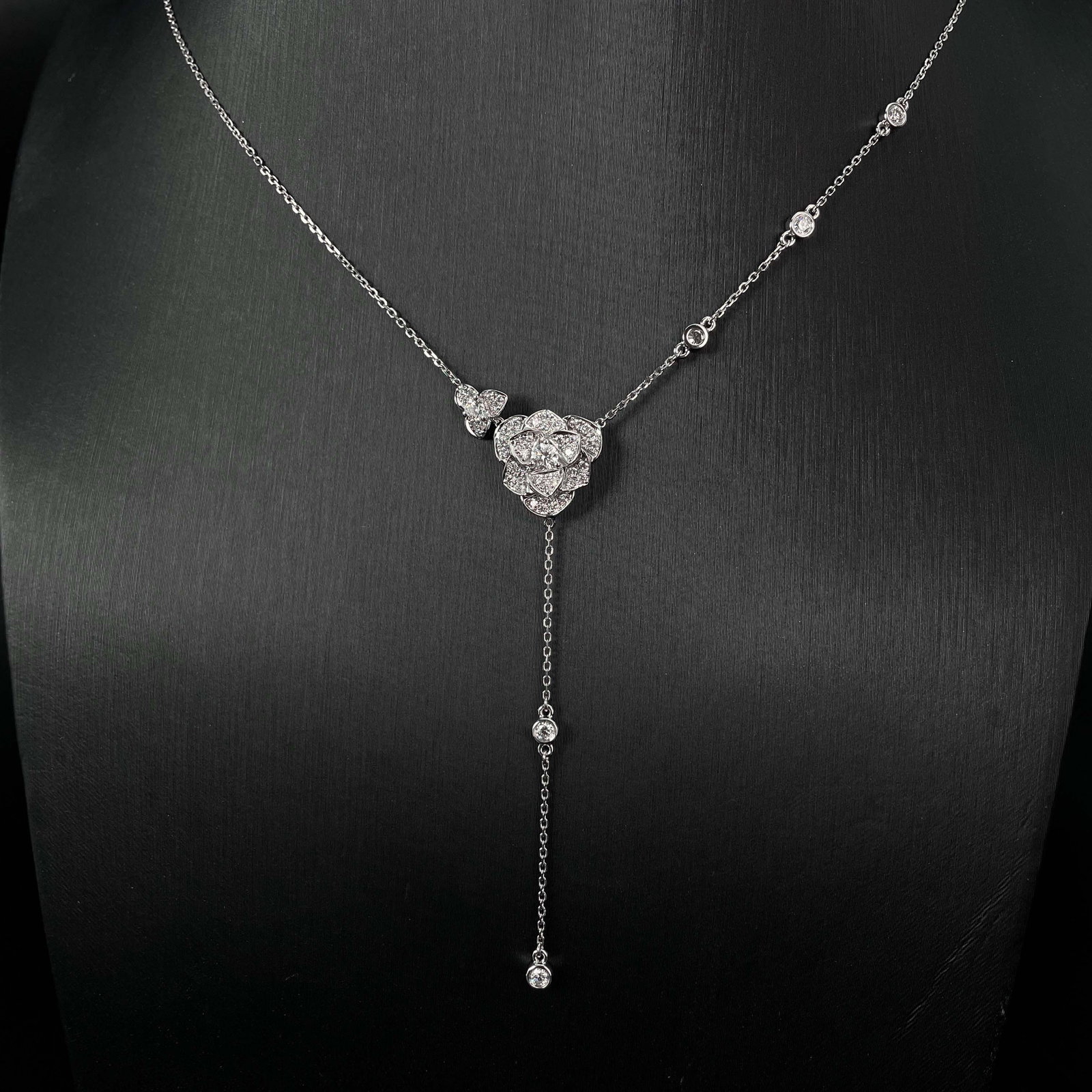 14k Gold 0.6 Ct Natural H Diamond Necklace - 2