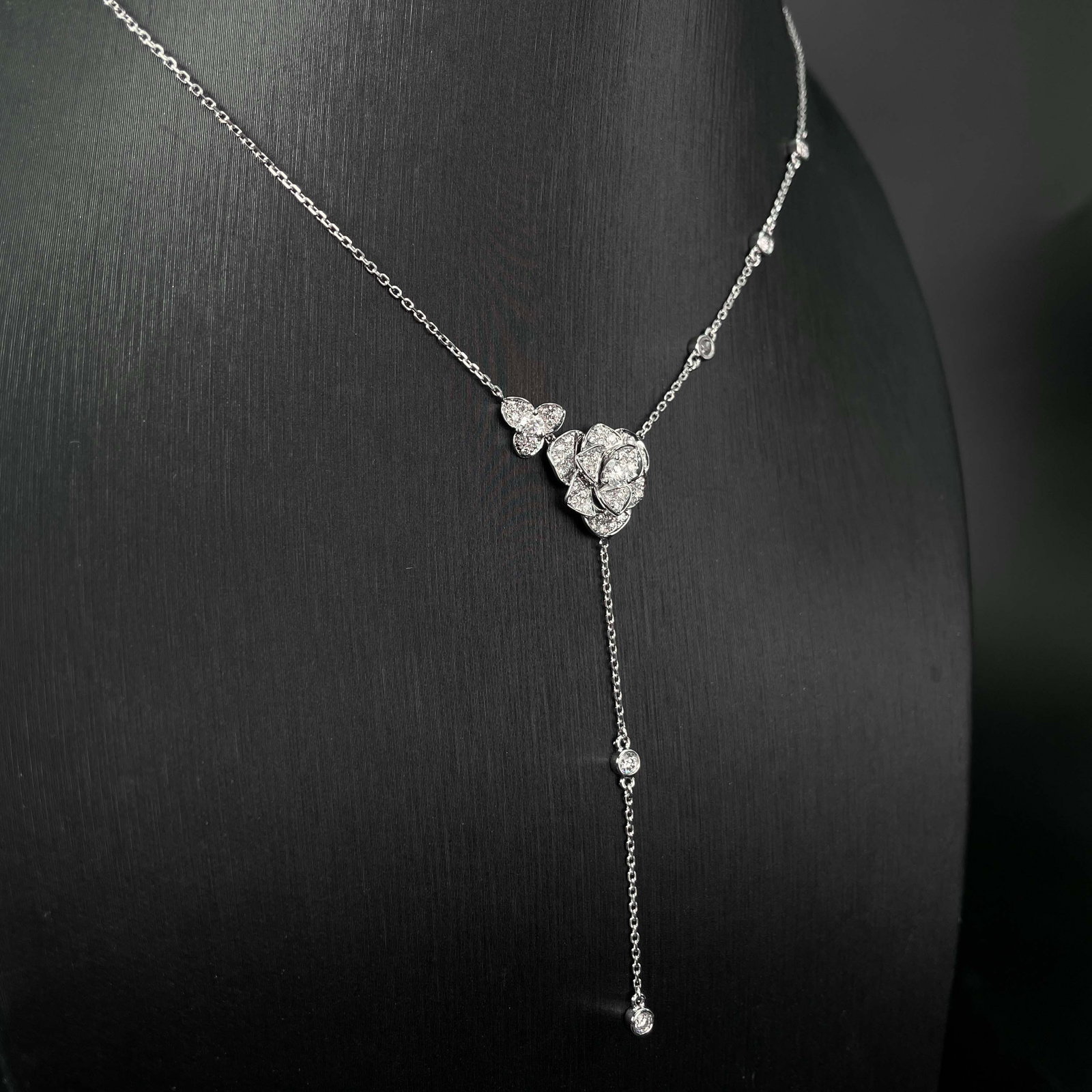 14k Gold 0.6 Ct Natural H Diamond Necklace - 3