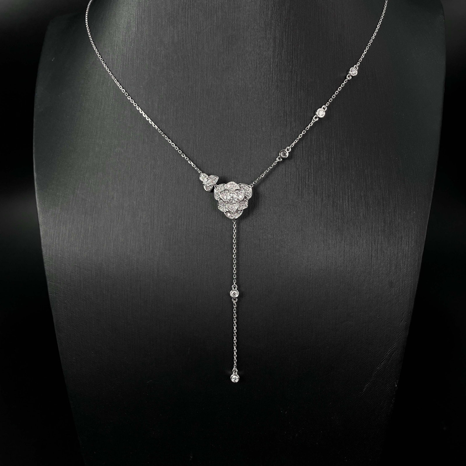 14k Gold 0.6 Ct Natural H Diamond Necklace - 4
