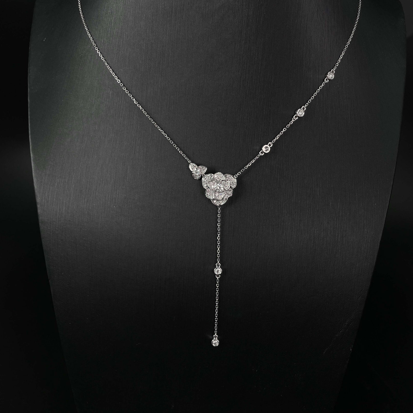 14k Gold 0.6 Ct Natural H Diamond Necklace - 5