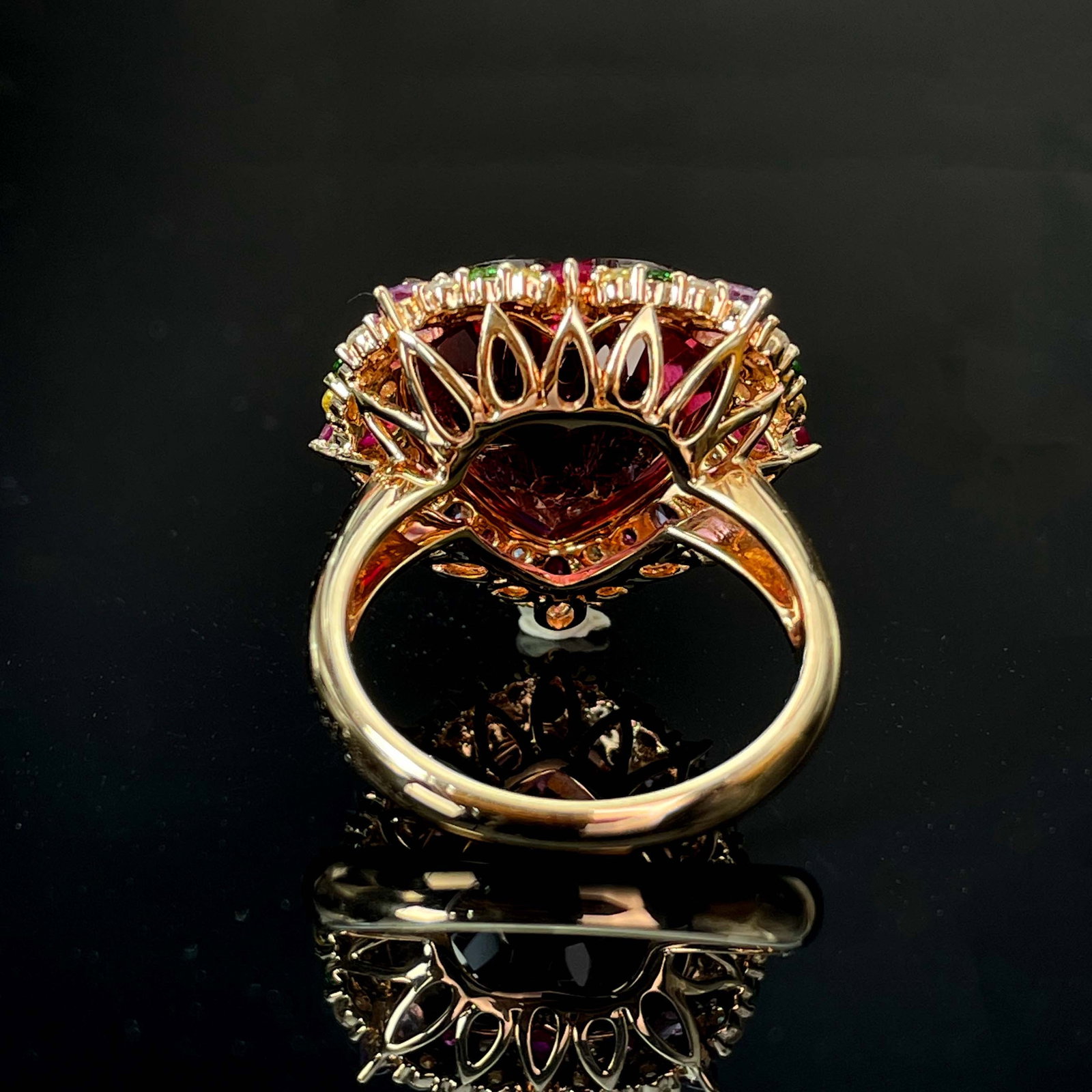 14k Gold 11.6 Ctw Natural Tourmaline & Diamond Ring - 4