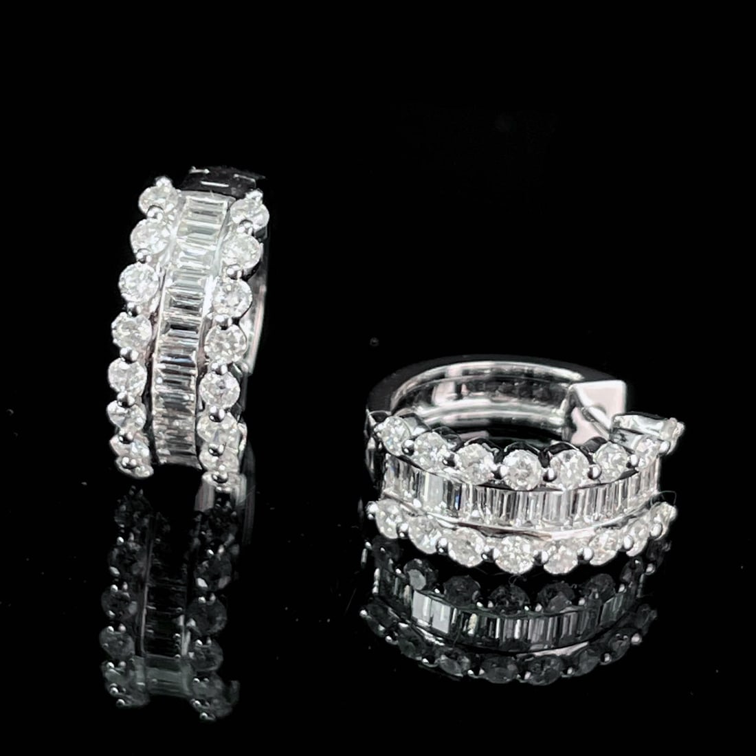 14k Gold 0.90 Ct Natural H Diamond Earrings - 3