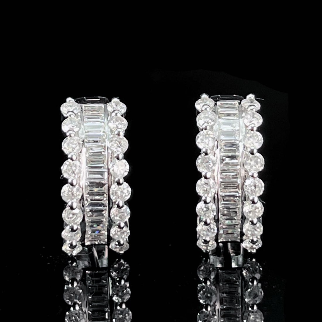 14k Gold 0.90 Ct Natural H Diamond Earrings - 5