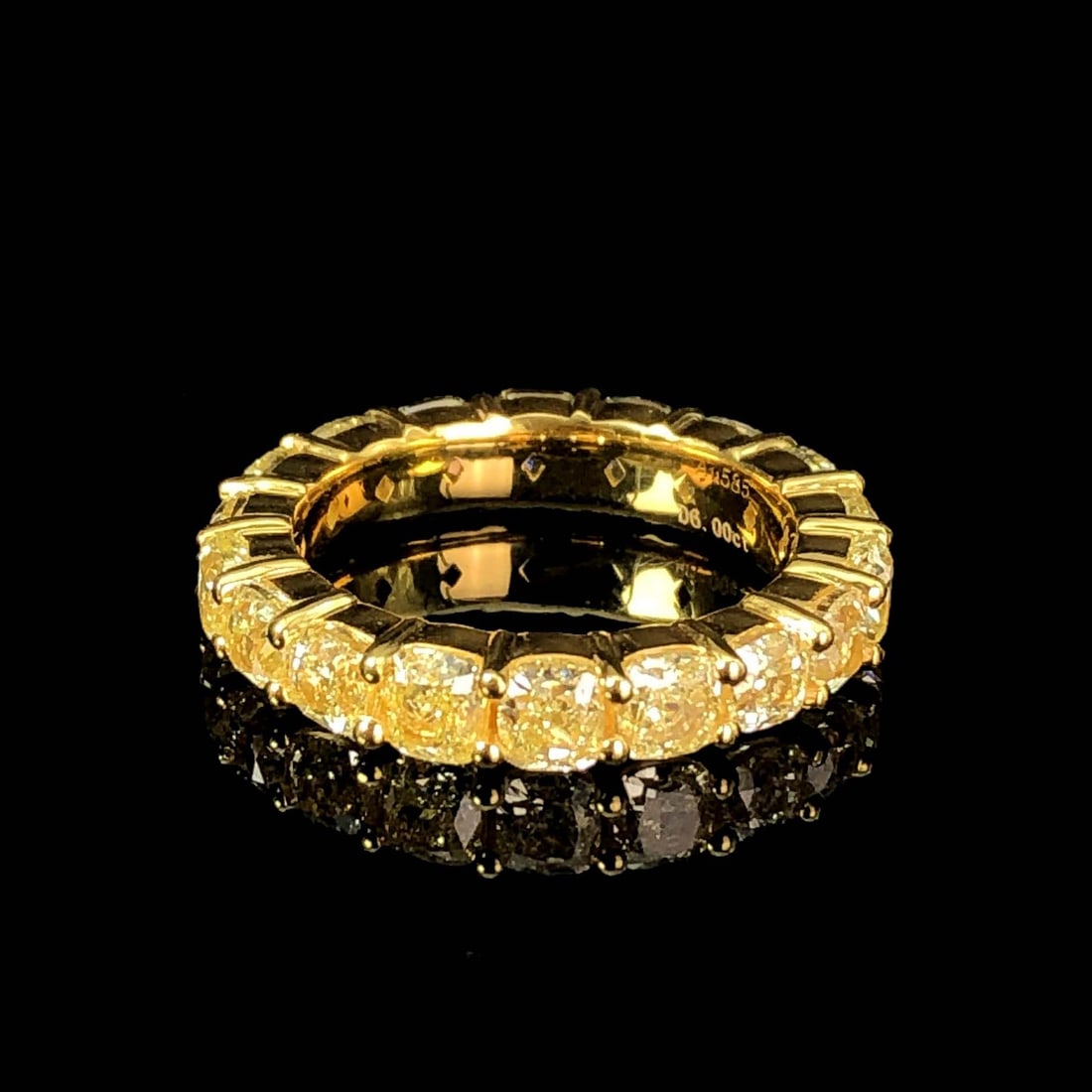 14k Gold 6.0 Ct Natural Yellow Diamond & Diamond Ring - 2