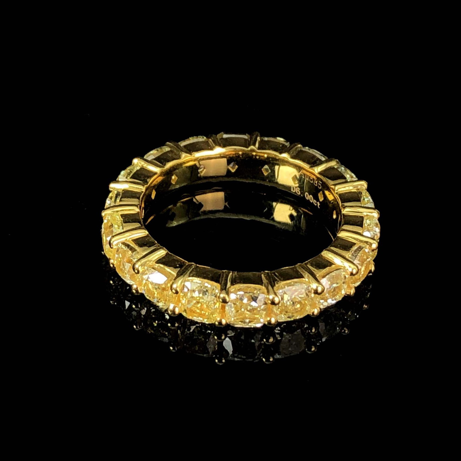 14k Gold 6.0 Ct Natural Yellow Diamond & Diamond Ring - 3