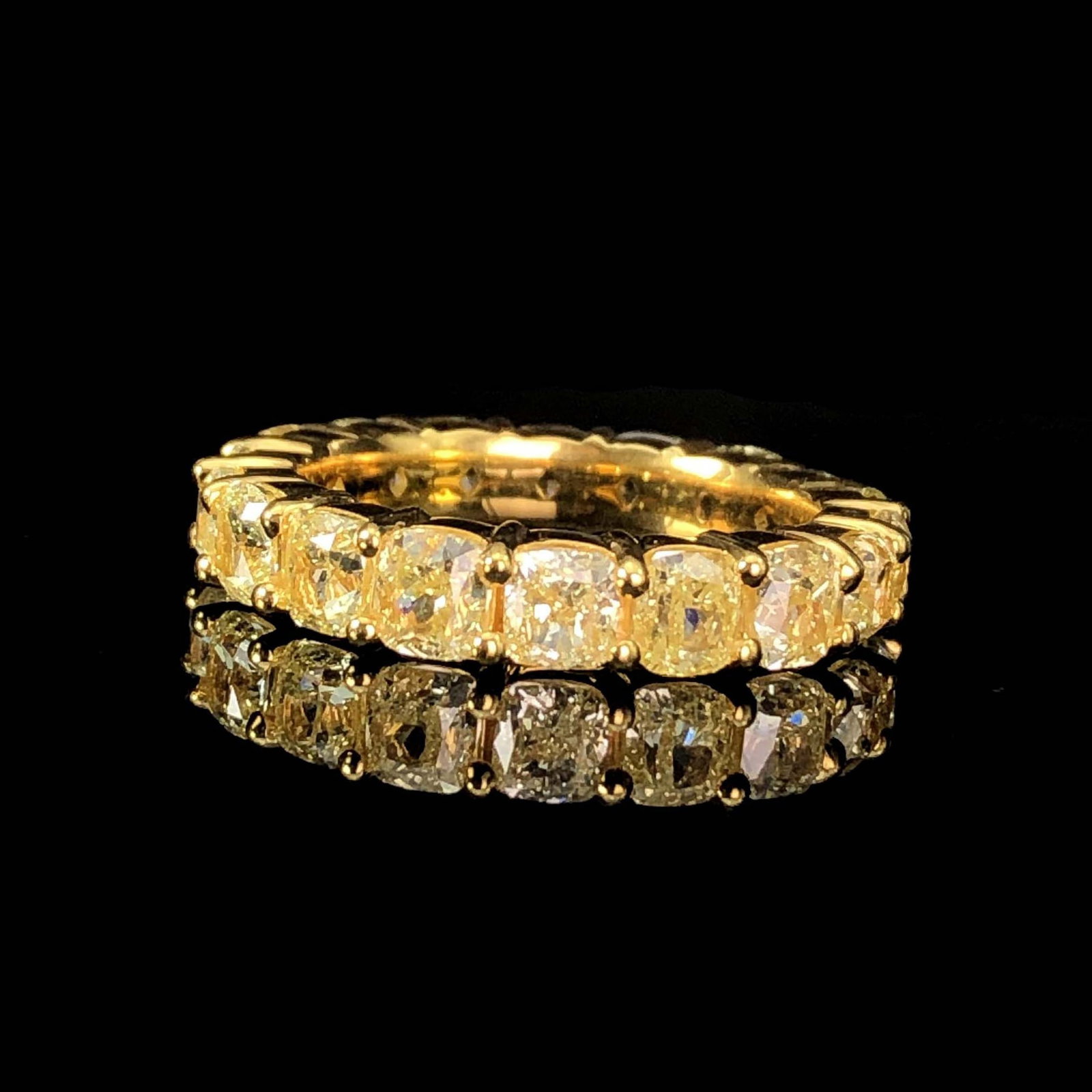14k Gold 6.0 Ct Natural Yellow Diamond & Diamond Ring - 5
