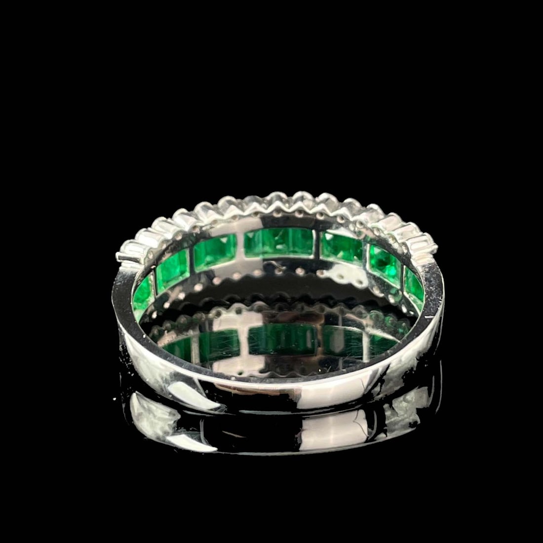 14k Gold 1.10 Ctw Natural Emerald & Diamond Ring - 4