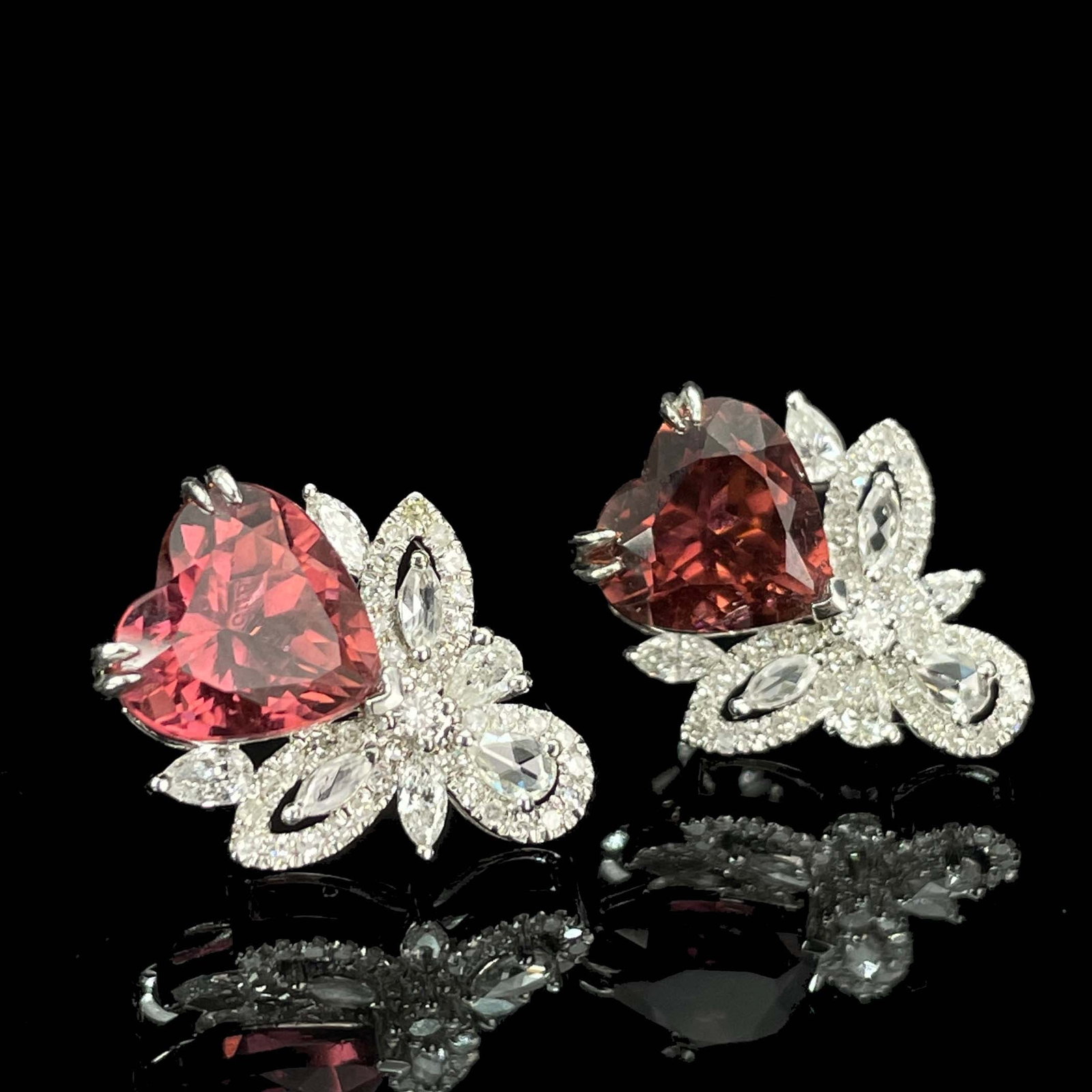 14k Gold 4.9 Ctw Natural Tourmaline & Diamond Earrings - 4