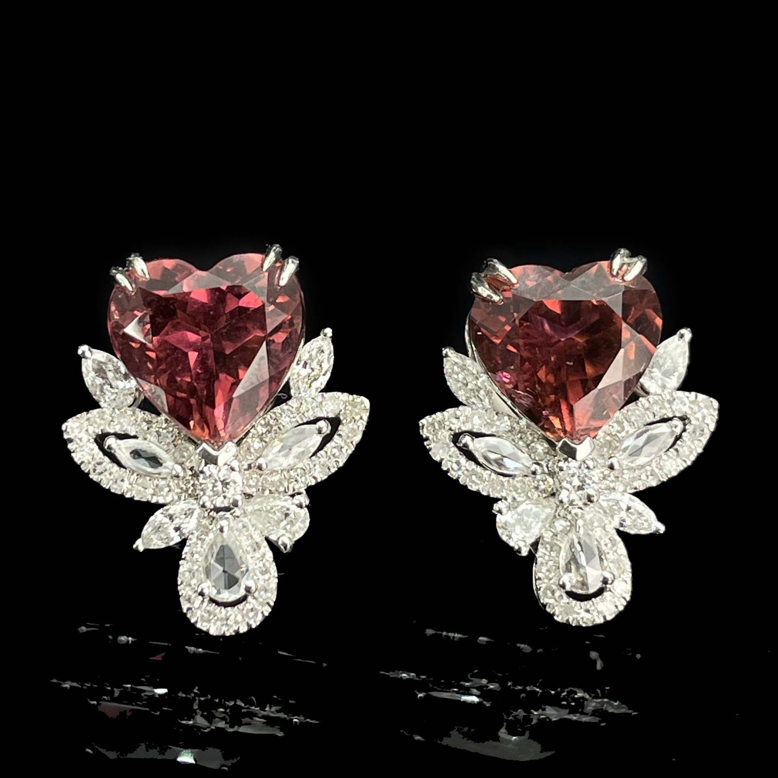 14k Gold 4.9 Ctw Natural Tourmaline & Diamond Earrings - 6