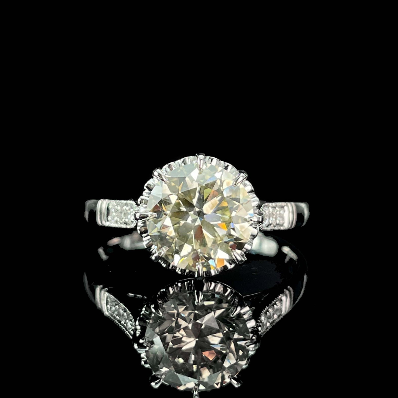 14k Gold 2.19 Ctw Natural H Diamond Ring - 2