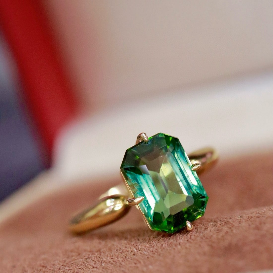 14k Gold 4.0 Ct Natural Tourmaline & Diamond Ring - 5
