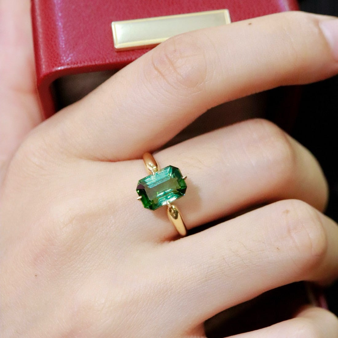 14k Gold 4.0 Ct Natural Tourmaline & Diamond Ring - 6
