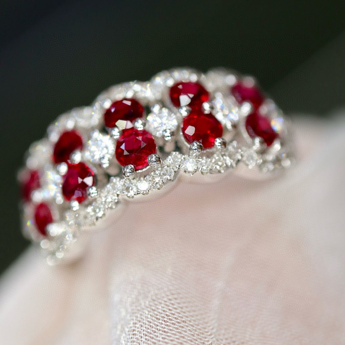 14k Gold 1.28 Ctw Natural Ruby & Diamond Ring - 2