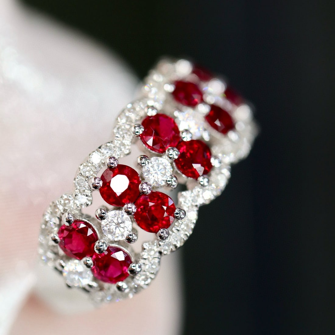 14k Gold 1.28 Ctw Natural Ruby & Diamond Ring - 4