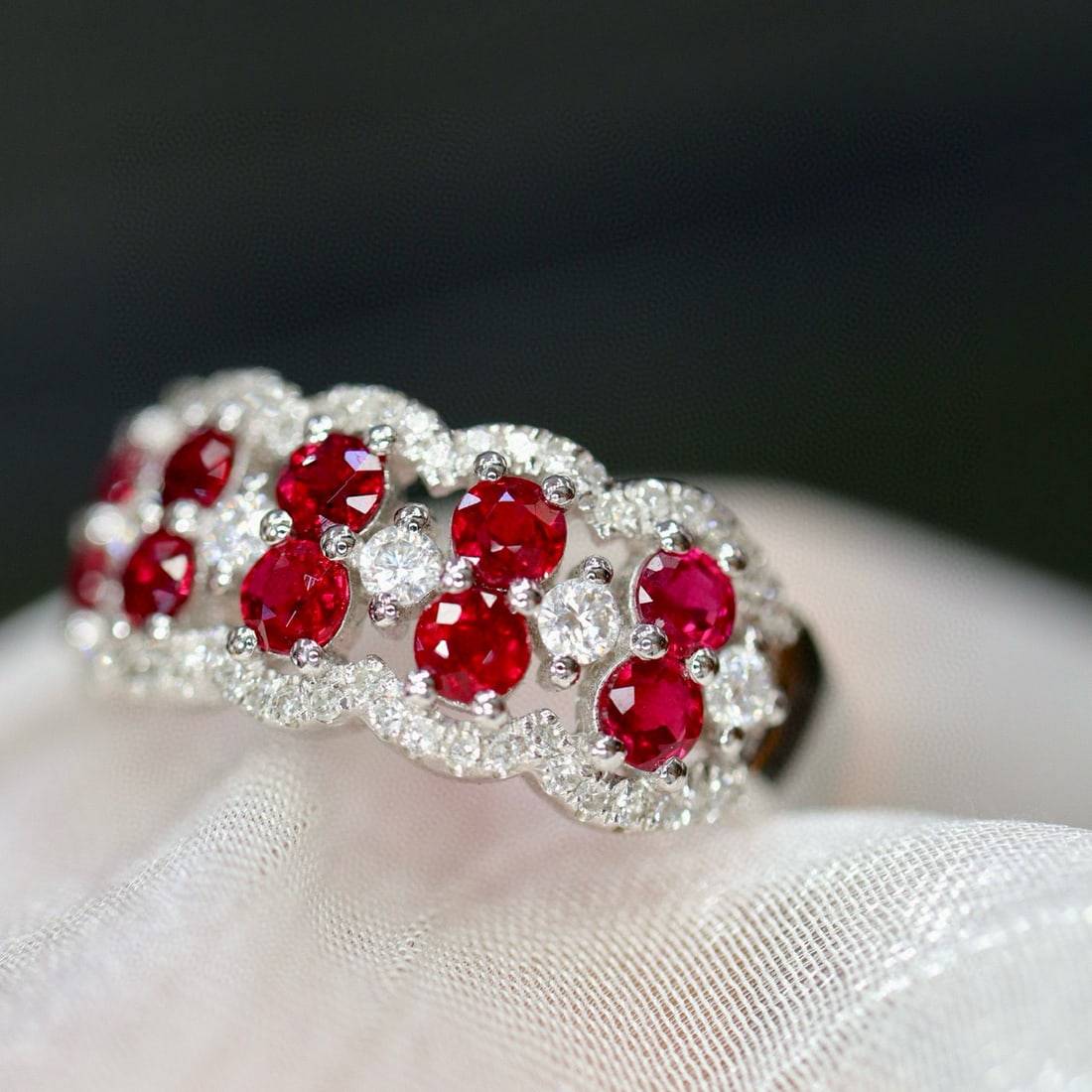 14k Gold 1.28 Ctw Natural Ruby & Diamond Ring - 6