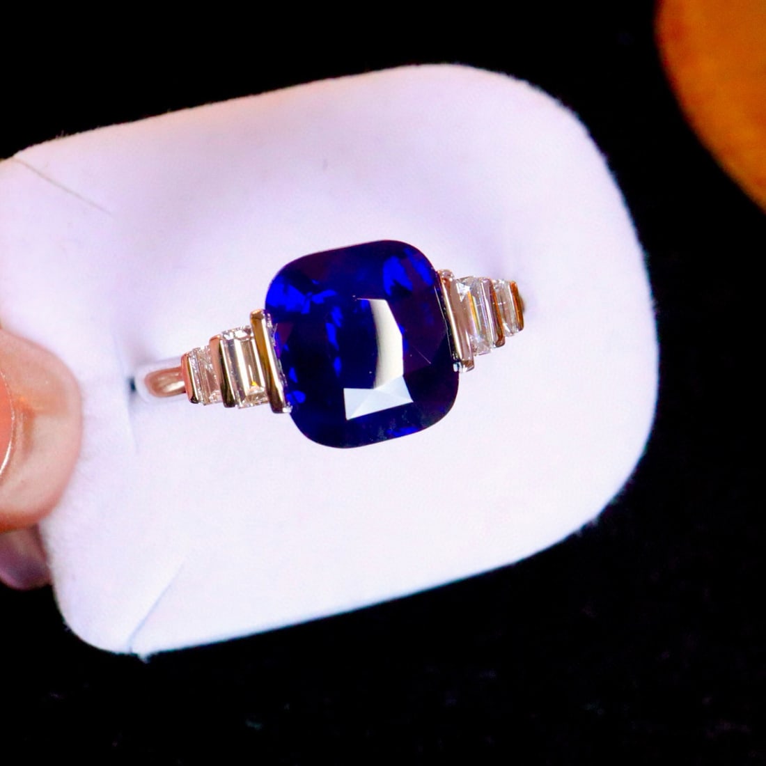 14k Gold 3.72 Ctw Natural Sapphire & Diamond Ring - 2