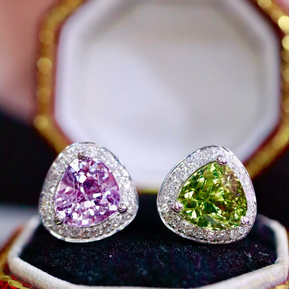 14k Gold 2.85 Ctw Natural Sapphire & Diamond Earrings - 6