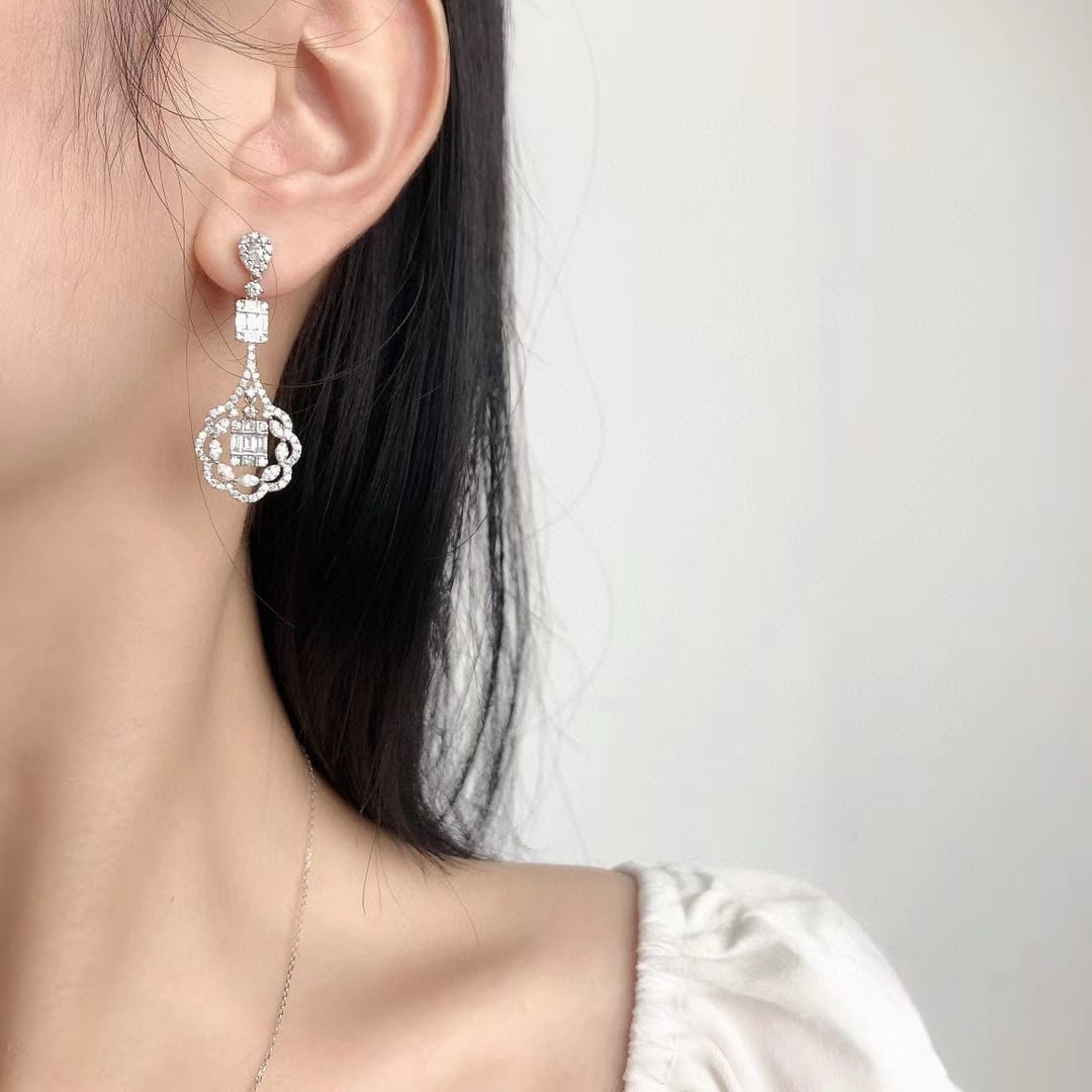 14k Gold 2.23 Ctw Natural H Diamond Earrings - 4