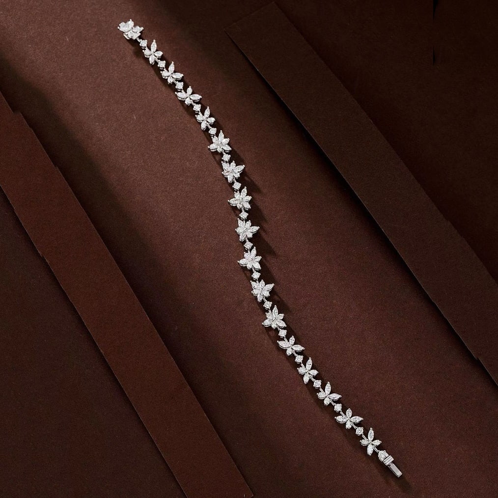 14k Gold 3.18 Ct Natural H Diamond Bracelet - 2
