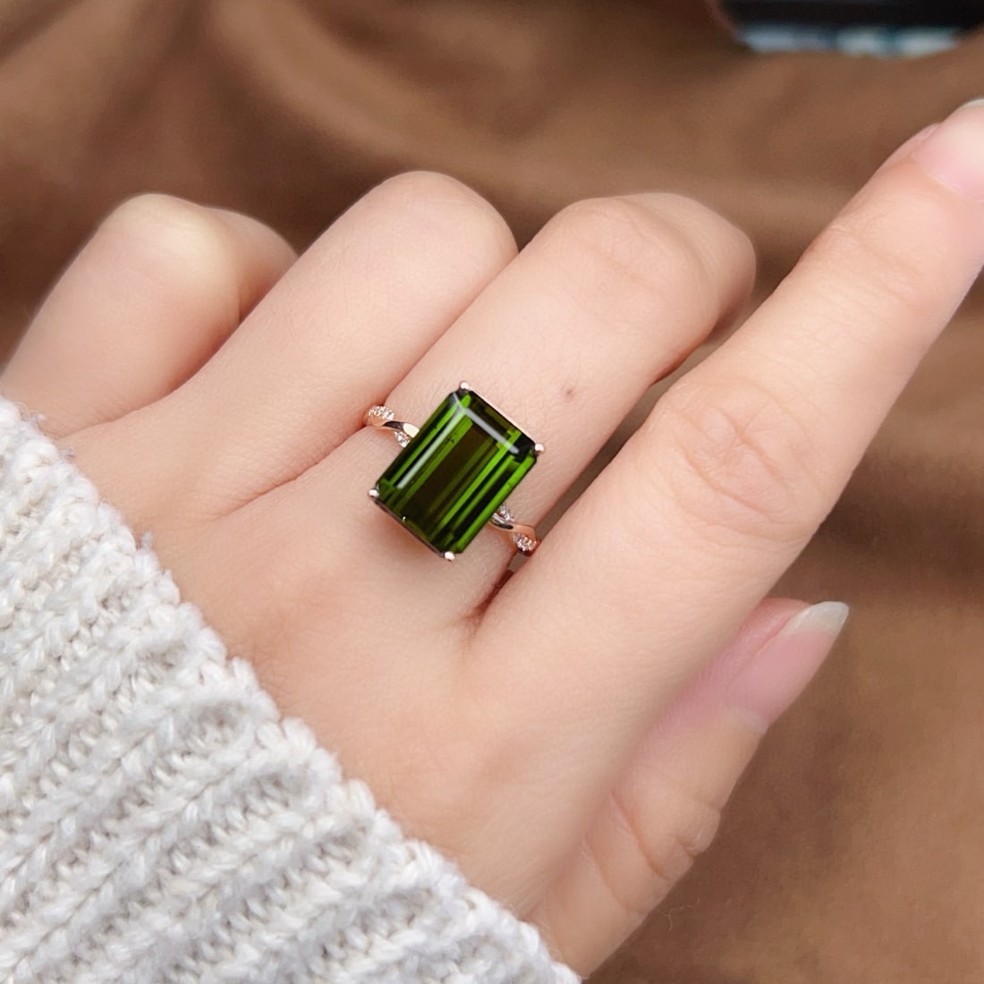 14k Gold 5.098 Ctw Natural Tourmaline & Diamond Ring - 2