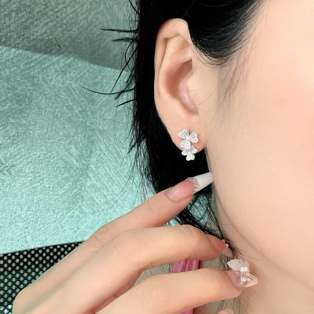 14k Gold 0.40 Ct Natural H Diamond Earrings - 3