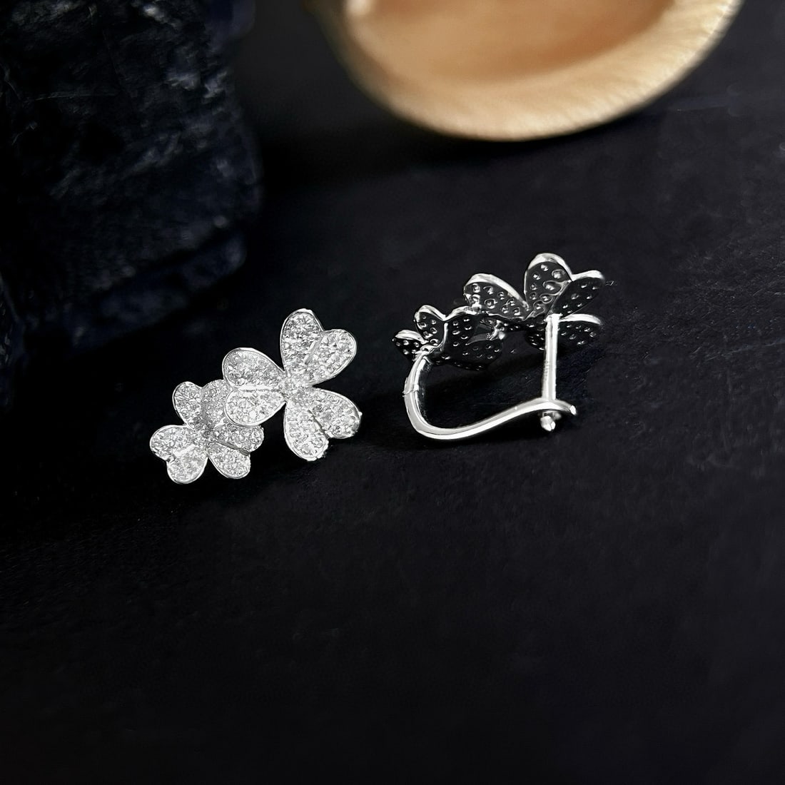 14k Gold 0.40 Ct Natural H Diamond Earrings - 5
