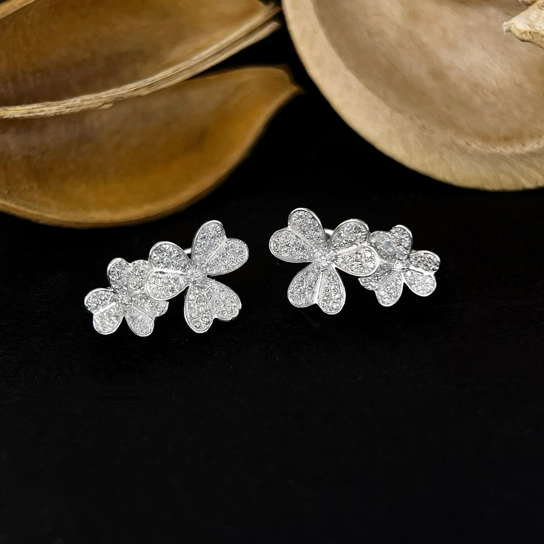 14k Gold 0.40 Ct Natural H Diamond Earrings - 6