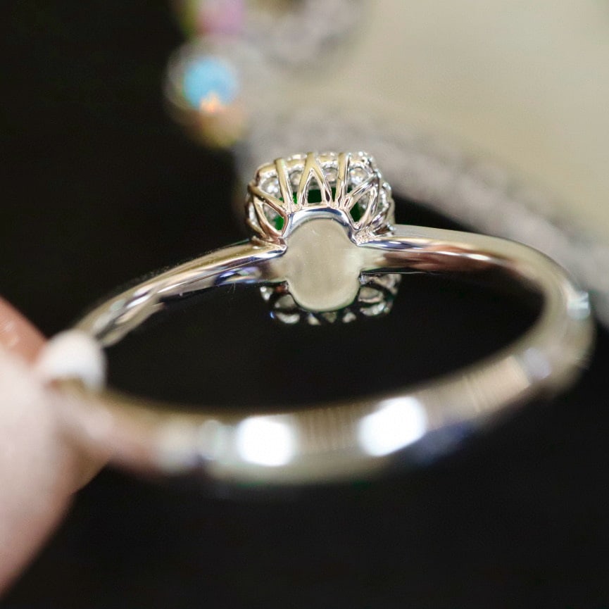 14k Gold 0.85 Ctw Natural Emerald & Diamond Ring - 2