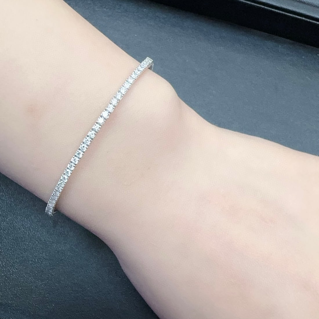 14k Gold 0.93 Ct Natural H Diamond Bracelet - 2