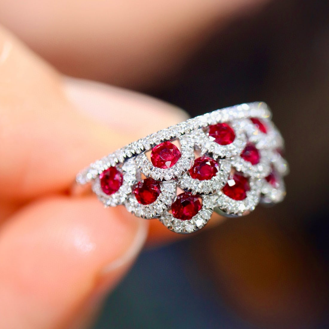 14k Gold 1.66 Ctw Natural Ruby & Diamond Ring - 4