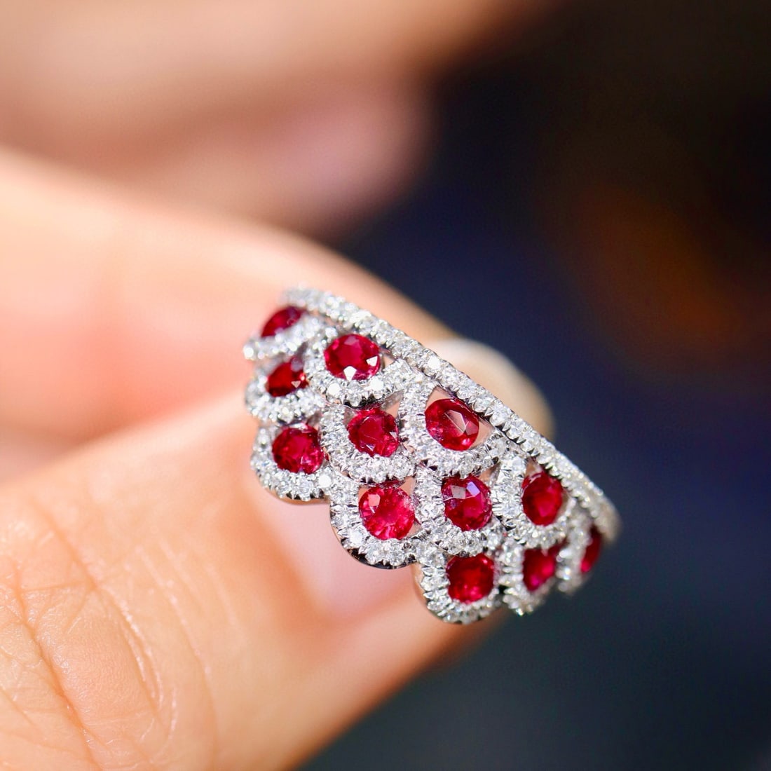 14k Gold 1.66 Ctw Natural Ruby & Diamond Ring - 5