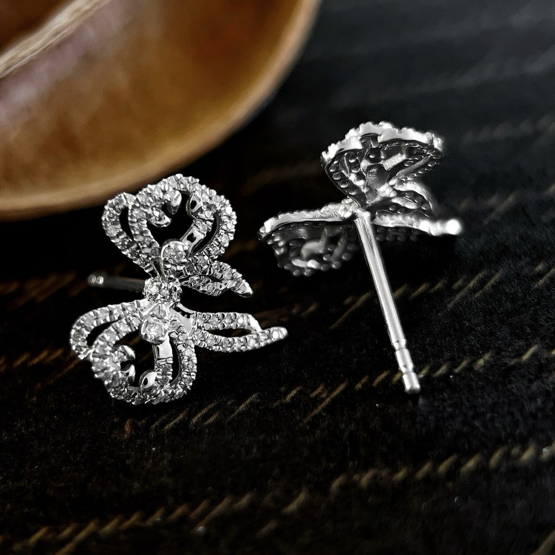 14k Gold 0.24 Ct Natural H Diamond Earrings - 2