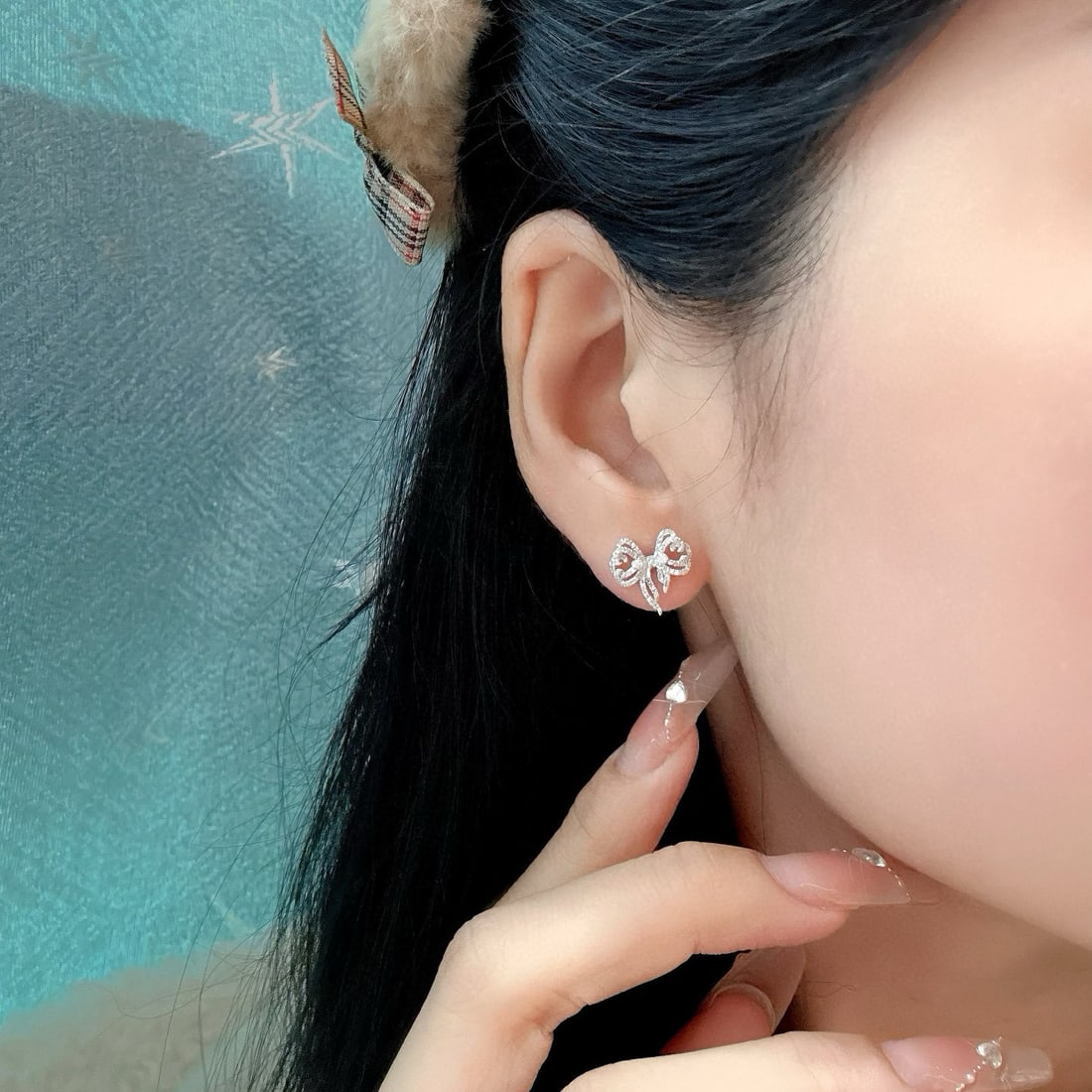 14k Gold 0.24 Ct Natural H Diamond Earrings - 5