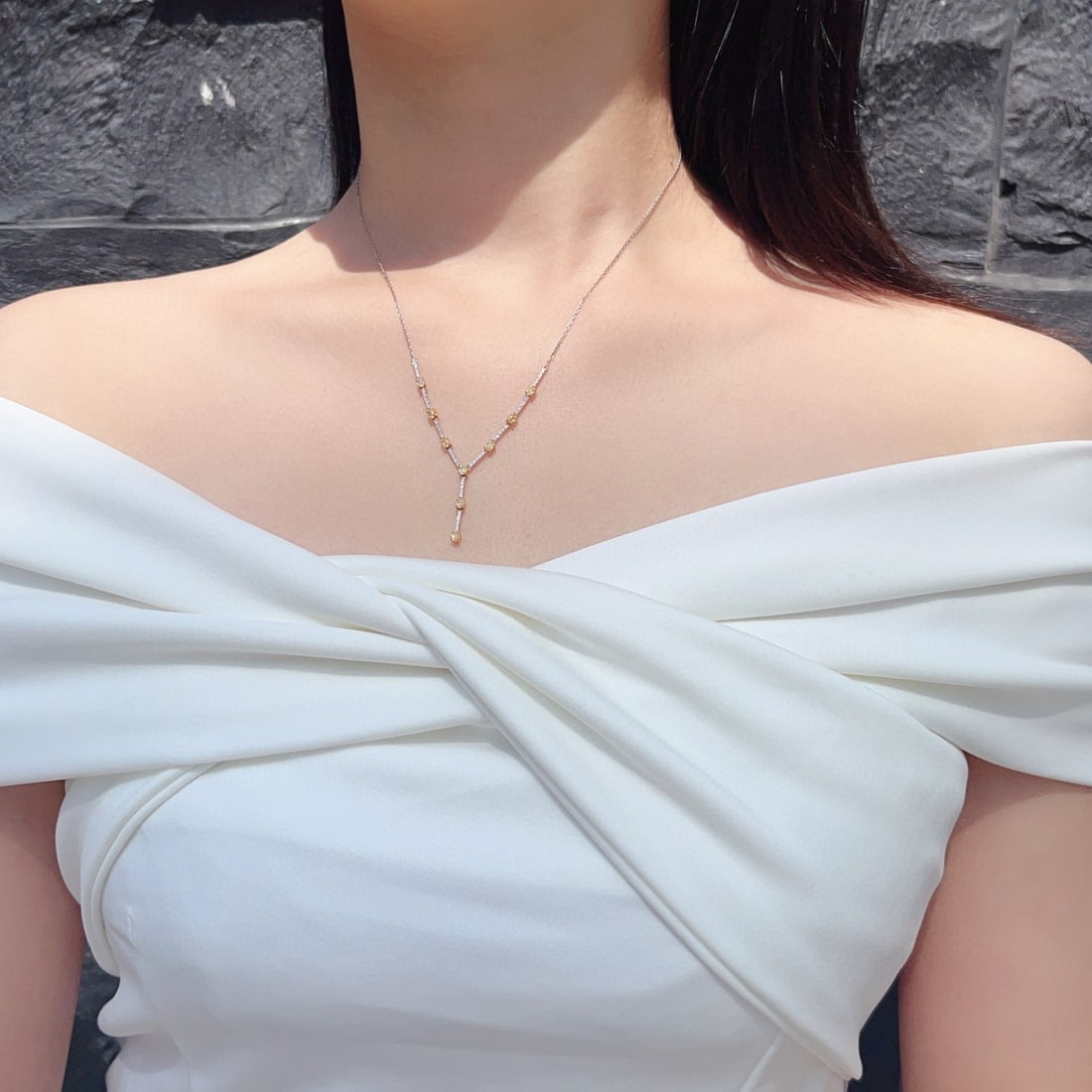 14k Gold 1.48 Ctw Natural H Diamond Necklace - 3