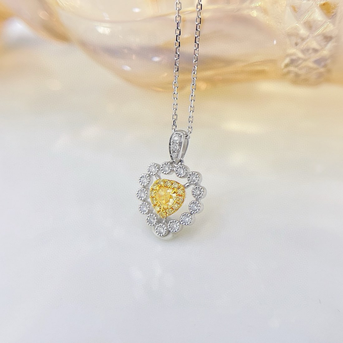 14k Gold 0.29 Ctw Natural H Diamond Pendant( Without Chain ) - 3