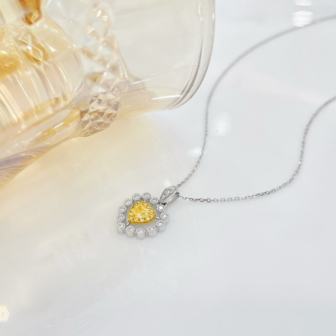 14k Gold 0.29 Ctw Natural H Diamond Pendant( Without Chain ) - 4