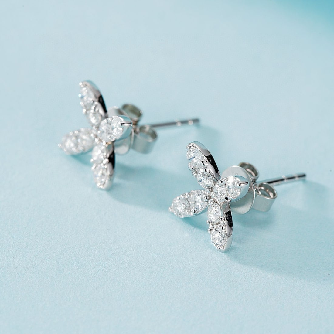 14k Gold 0.48 Ct Natural H Diamond Earrings - 3