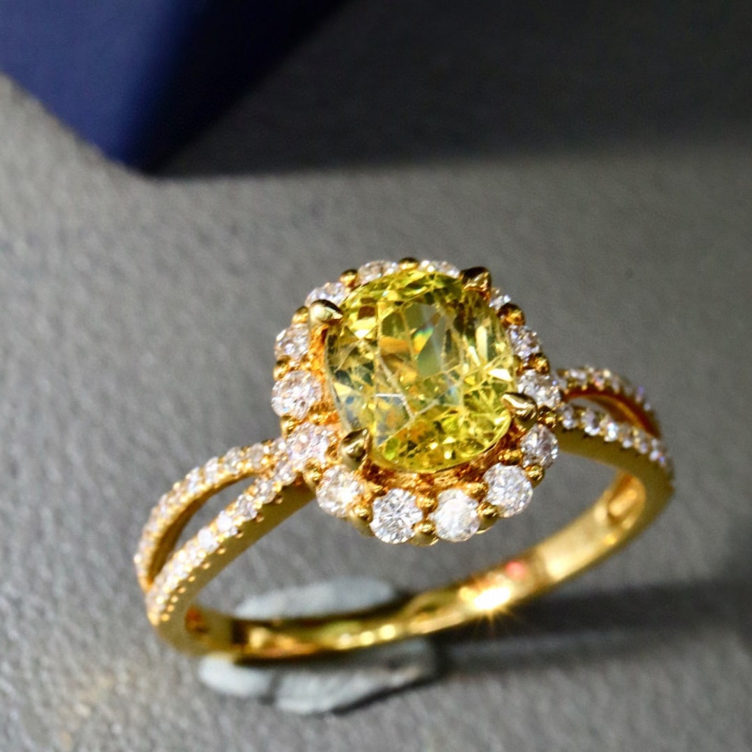 14k Gold 2.05 Ctw Natural Sapphire & Diamond Ring - 3