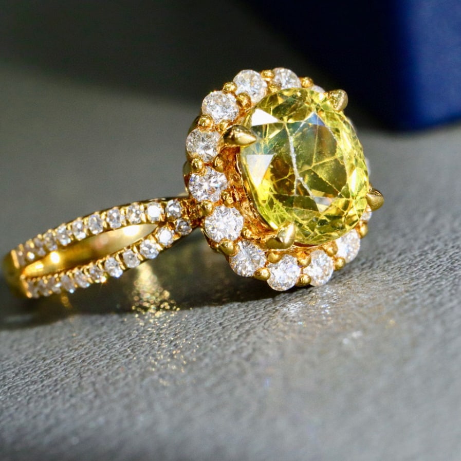 14k Gold 2.05 Ctw Natural Sapphire & Diamond Ring - 6