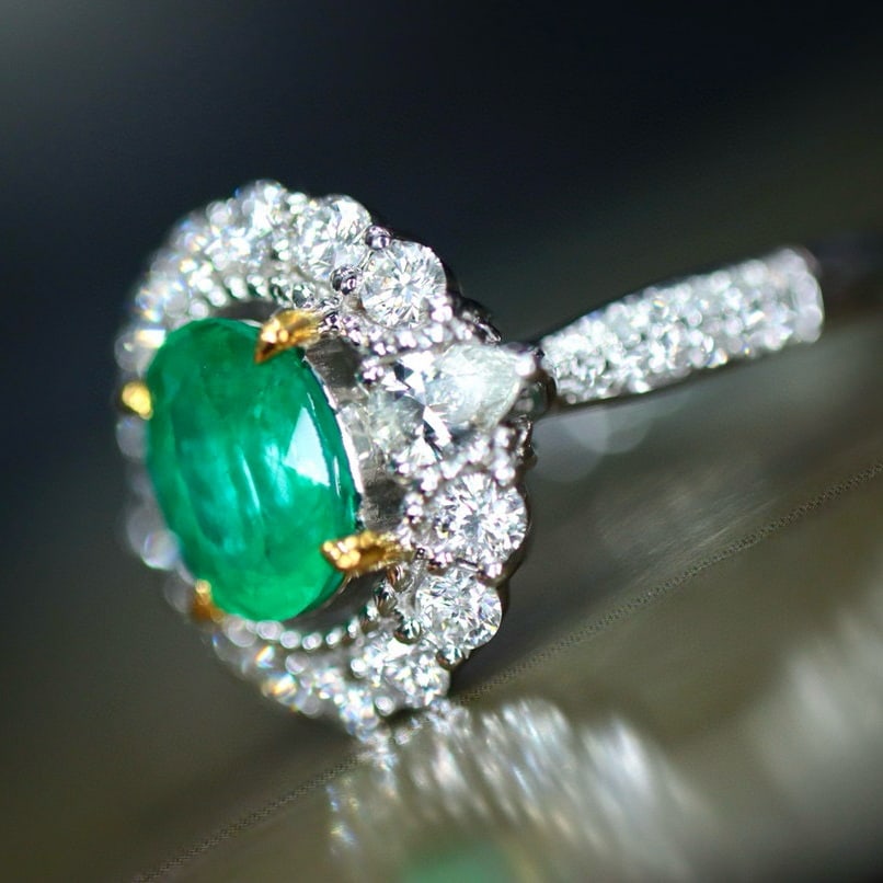 14k Gold 1.52 Ctw Natural Emerald & Diamond Ring - 3