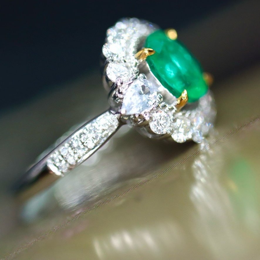 14k Gold 1.52 Ctw Natural Emerald & Diamond Ring - 4