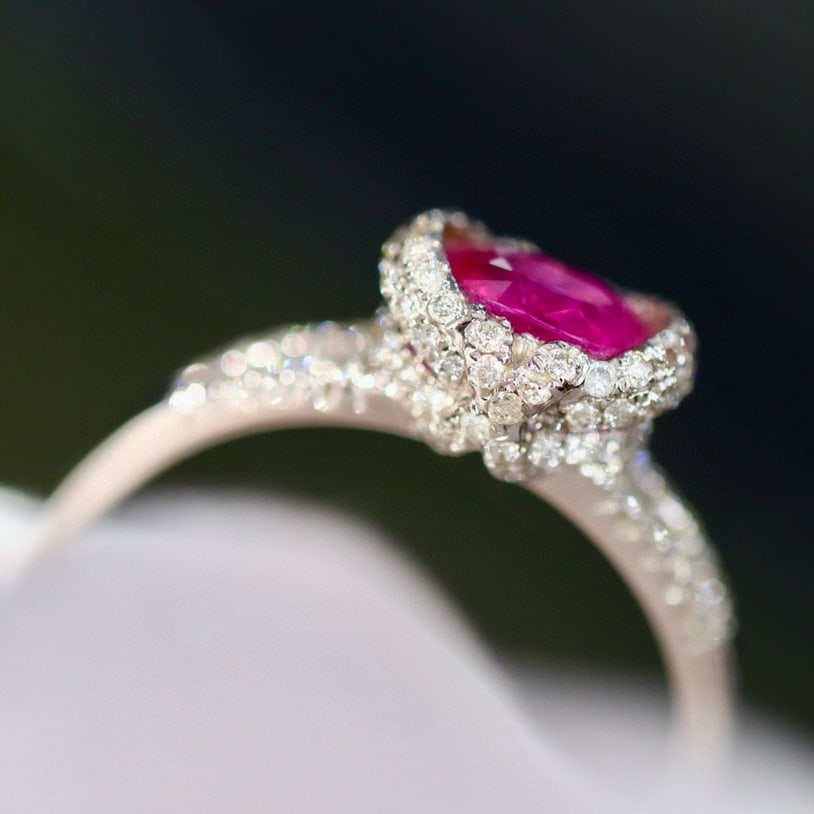 14k Gold 1.07 Ctw Natural Ruby & Diamond Ring - 4