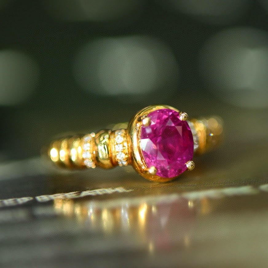 14k Gold 1.10 Ctw Natural Ruby & Diamond Ring - 3