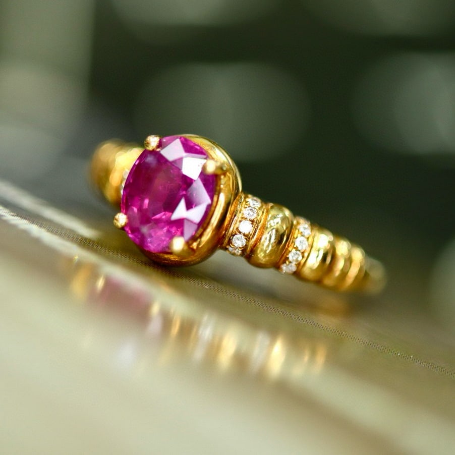 14k Gold 1.10 Ctw Natural Ruby & Diamond Ring - 4
